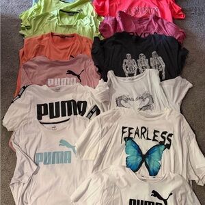 Puma Women’s T-Shirts & Assorted Graphic T-shirts- White, Pink, Green